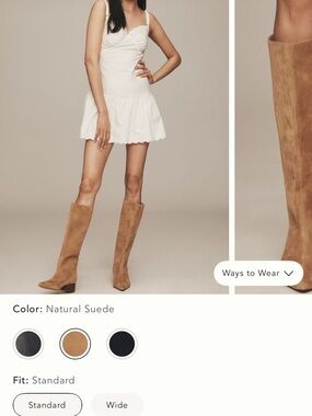 Anthropologie Natural Suede Knee-High Boots - Tan